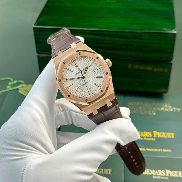 Audemars Piguet Royal Oak 15400 Rose Gold Fake Watch White Dial IP Factory 41mm - Image 3