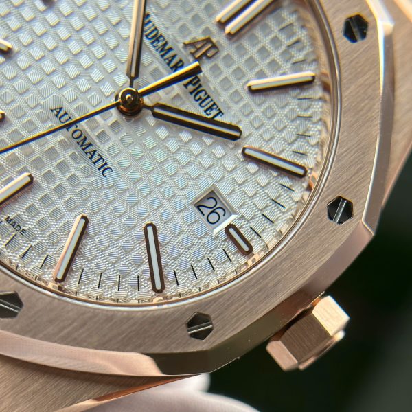 Audemars Piguet Royal Oak 15400 Rose Gold Fake Watch White Dial IP Factory 41mm - Image 9