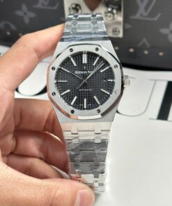 Audemars Piguet Royal Oak 15400ST Copies Watch Black Dial Metal Wire APS Factory 41mm