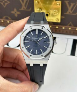 Audemars Piguet Royal Oak 15400ST Replica Watch Blue Dial Rubber Strap APS Factory 41mm