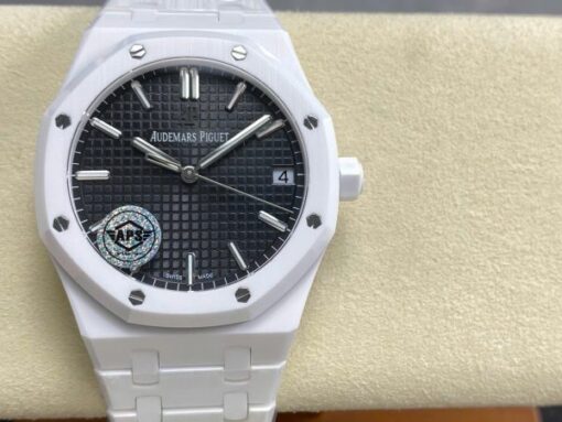 Audemars Piguet Royal Oak 15500 Dial Black Copies Watch White Ceramic APS Factory 41mm - Image 4