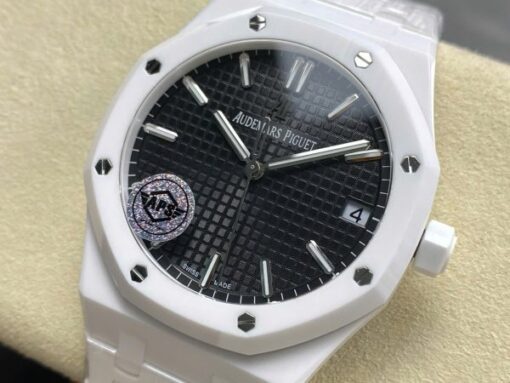 Audemars Piguet Royal Oak 15500 Dial Black Copies Watch White Ceramic APS Factory 41mm - Image 5