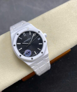 Audemars Piguet Royal Oak 15500 Dial Black Copies Watch White Ceramic APS Factory 41mm