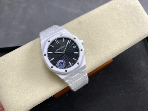 Audemars Piguet Royal Oak 15500 Dial Black Copies Watch White Ceramic APS Factory 41mm - Image 2