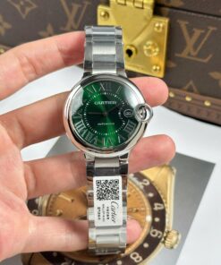 Cartier Ballon Bleu Best Replica Watch Green Dial Metal Wire AF Factory 40mm