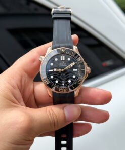Omega Seamaster Diver 300M Sedna Rose Gold Copies Watches Black Dial 42mm