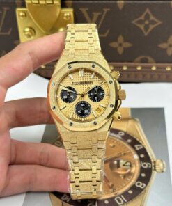 Audemars Piguet Copies Watch Royal Oak Chronograph Frosted Gold 26240 Yellow Dial APS Factory 41mm