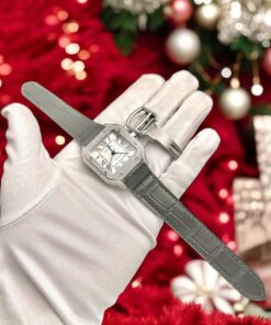 Cartier Santos Women White Dial Replica Watches Diamonds Moissanite Custom BV Factory 35mm