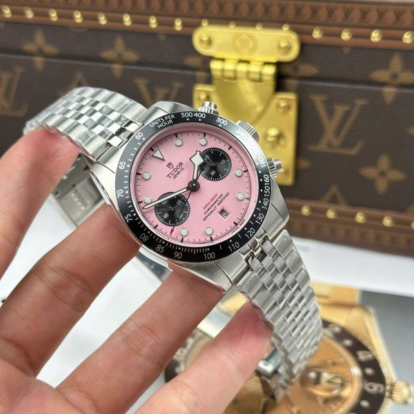 Tudor Luxury Fake Watches Black Bay Chronograph Pink Dial TW Factory 41mm - Image 3