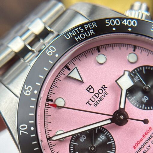 Tudor Luxury Fake Watches Black Bay Chronograph Pink Dial TW Factory 41mm - Image 6