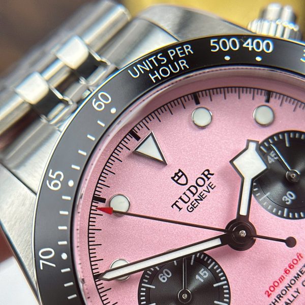 Tudor Luxury Fake Watches Black Bay Chronograph Pink Dial TW Factory 41mm - Image 6