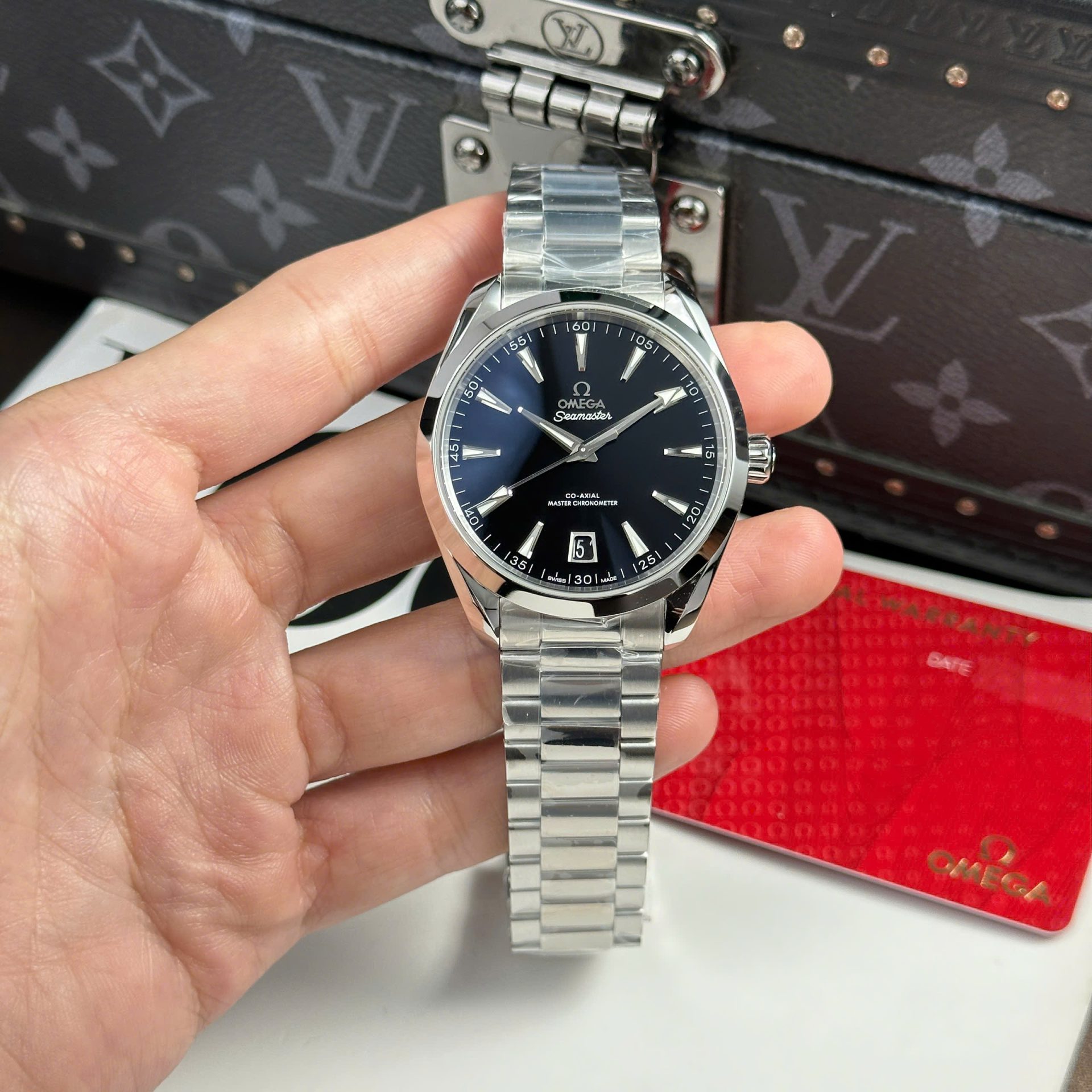 Omega Seamaster Aqua Terra 150M Luxury Fake Watches Black Dial Metal Wire VS Factory 41mm
