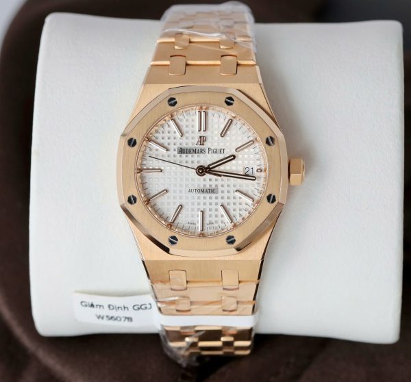 Audemars Piguet White Dial Imitation Watches 18K Gold Wrapped Custom 37mm - Image 3