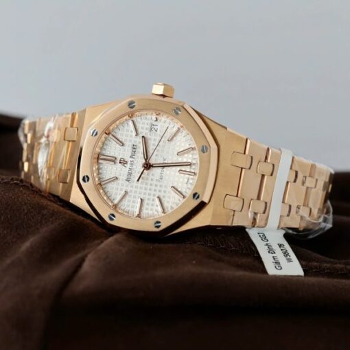 Audemars Piguet White Dial Imitation Watches 18K Gold Wrapped Custom 37mm - Image 5