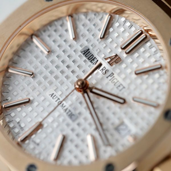 Audemars Piguet White Dial Imitation Watches 18K Gold Wrapped Custom 37mm - Image 7