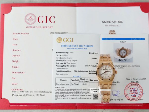 Audemars Piguet White Dial Imitation Watches 18K Gold Wrapped Custom 37mm - Image 2