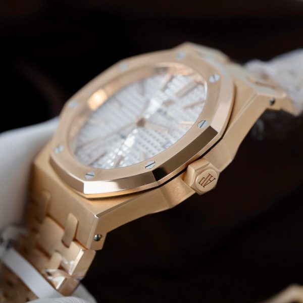 Audemars Piguet White Dial Imitation Watches 18K Gold Wrapped Custom 37mm - Image 8