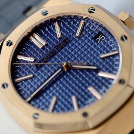 Audemars Piguet 15510R Royal Oak 50th Anniversary Dial Blue Imitation Watches 18K Gold Wrapped APS Factory 41mm - Image 6