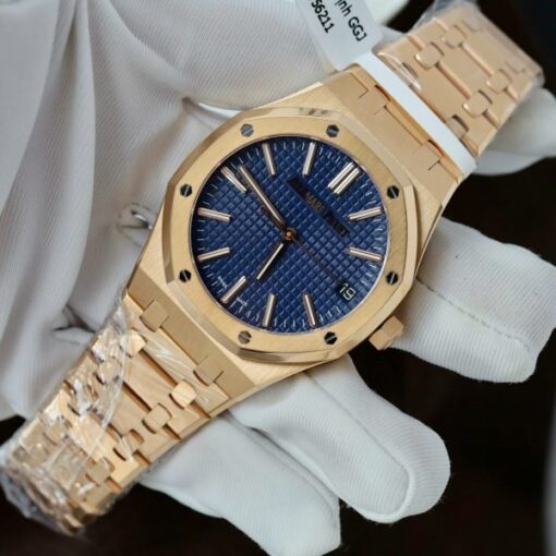 Audemars Piguet 15510R Royal Oak 50th Anniversary Dial Blue Replica Watches 18K Gold Wrapped 41mm - Image 3