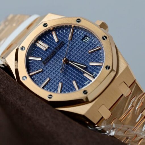 Audemars Piguet 15510R Royal Oak 50th Anniversary Dial Blue Replica Watches 18K Gold Wrapped 41mm - Image 5