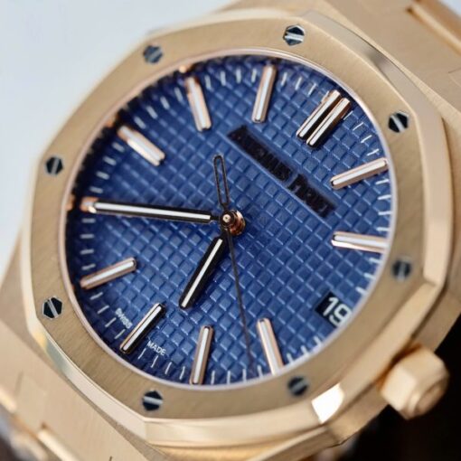 Audemars Piguet 15510R Royal Oak 50th Anniversary Dial Blue Replica Watches 18K Gold Wrapped 41mm - Image 6
