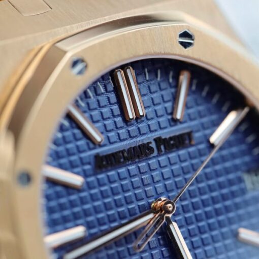 Audemars Piguet 15510R Royal Oak 50th Anniversary Dial Blue Replica Watches 18K Gold Wrapped 41mm - Image 7