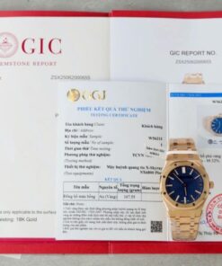 Alternative view of Audemars Piguet 15510R Royal Oak 50th Anniversary Dial Blue Replica Watches 18K Gold Wrapped 41mm
