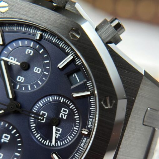 Audemars Piguet Imitation Watch Royal Oak Chronograph 26240 Black Ceramic Charcoal Blue Dial APS 41mm - Image 8