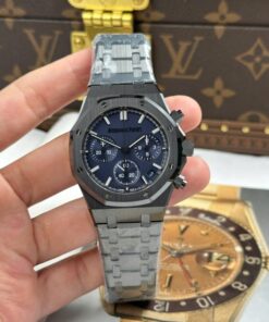 Alternative view of Audemars Piguet Imitation Watch Royal Oak Chronograph 26240 Black Ceramic Charcoal Blue Dial APS 41mm