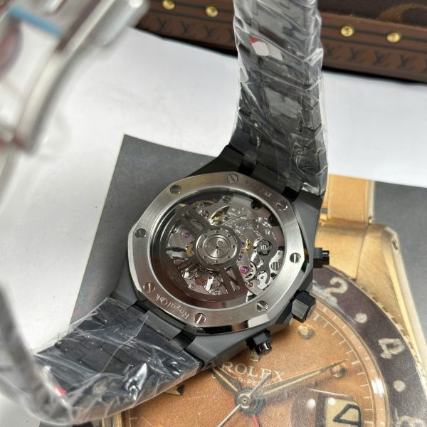 Audemars Piguet Imitation Watch Royal Oak Chronograph 26240 Black Ceramic Charcoal Blue Dial APS 41mm - Image 12