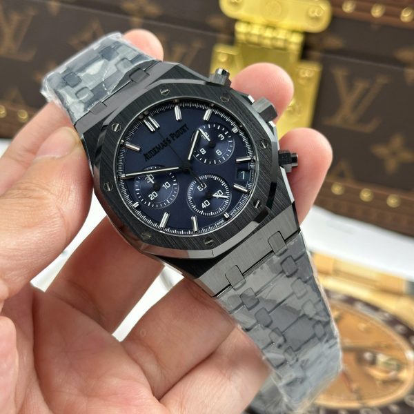 Audemars Piguet Imitation Watch Royal Oak Chronograph 26240 Black Ceramic Charcoal Blue Dial APS 41mm - Image 3