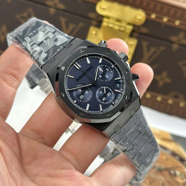 Audemars Piguet Imitation Watch Royal Oak Chronograph 26240 Black Ceramic Charcoal Blue Dial APS 41mm - Image 4