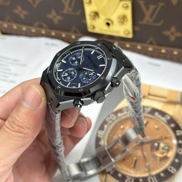 Audemars Piguet Imitation Watch Royal Oak Chronograph 26240 Black Ceramic Charcoal Blue Dial APS 41mm - Image 9