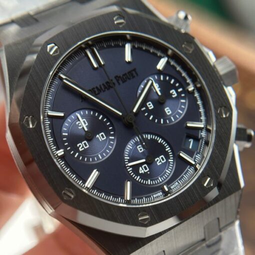 Audemars Piguet Imitation Watch Royal Oak Chronograph 26240 Black Ceramic Charcoal Blue Dial APS 41mm - Image 6