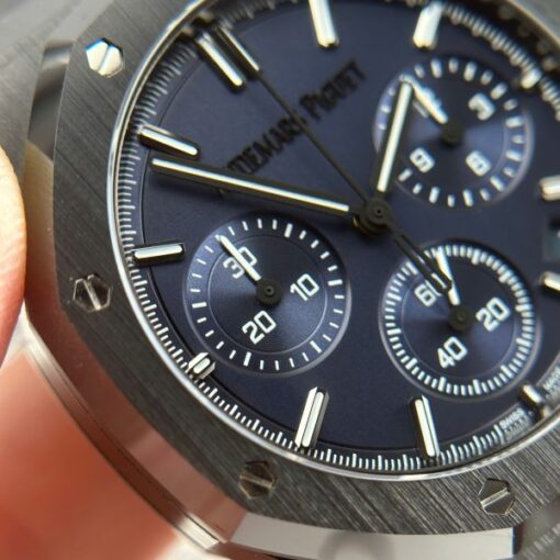 Audemars Piguet Imitation Watch Royal Oak Chronograph 26240 Black Ceramic Charcoal Blue Dial APS 41mm - Image 7