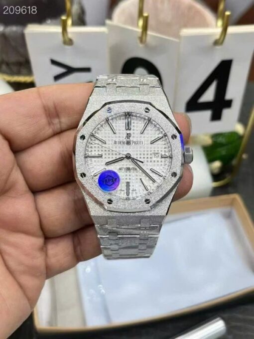 Audemars Piguet Imitation Watches Royal Oak Frosted Gold 15410 White Dial APS Facory 41mm - Image 2