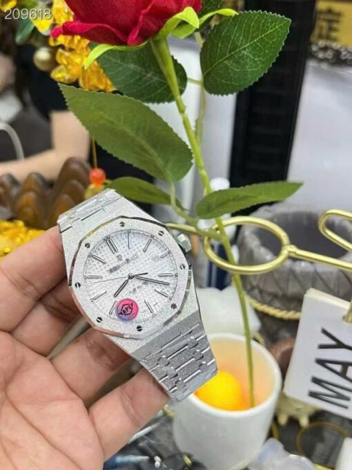 Audemars Piguet Imitation Watches Royal Oak Frosted Gold 15410 White Dial APS Facory 41mm - Image 3