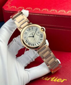 Cartier Ballon Bleu Rose Gold Replica Watches Men’s White Dial AF Factory 42mm