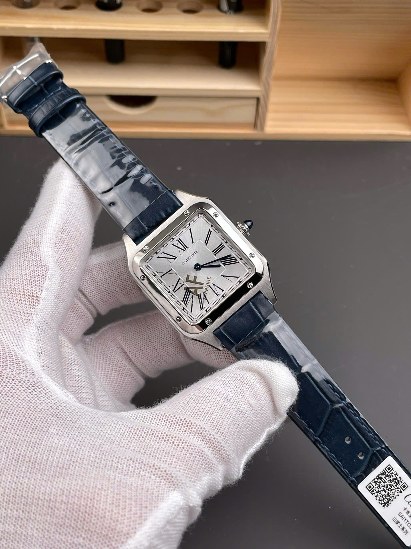 Cartier Santos Dumont WSSA0022 Replica Watches Men Leather Strap Black AF Factory 43,5mm