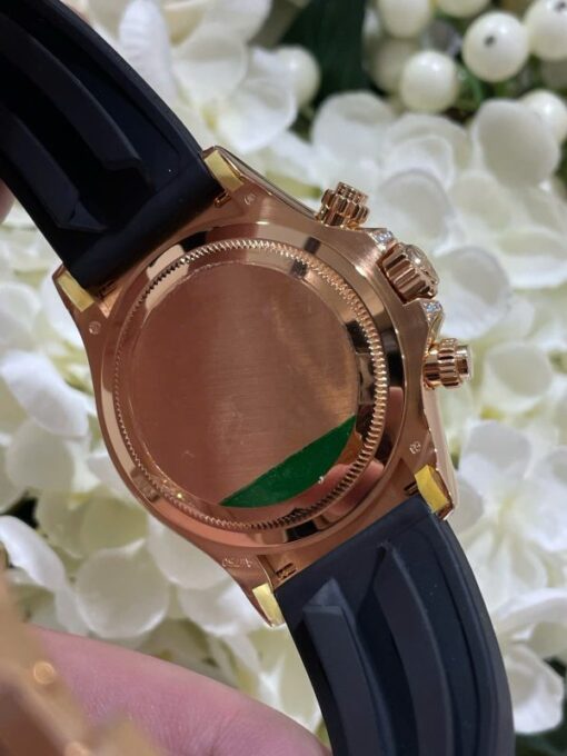 Rolex Daytona 116588TBR Giraffeb Chestnut Imitation Watches 18K Gold Wrapped + Moissanite Diamonds Custom 40mm - Image 9
