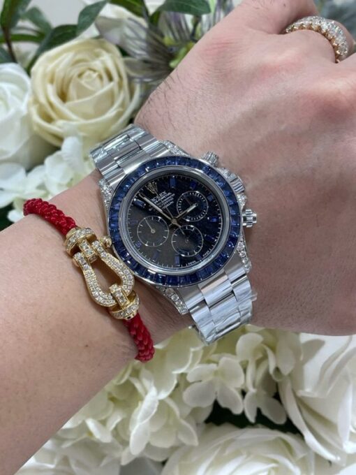 Rolex Daytona 126599TSA Luxury Fake Watches 18K Gold Wrapped + Synthetic Blue Sapphire Custom 40mm - Image 7