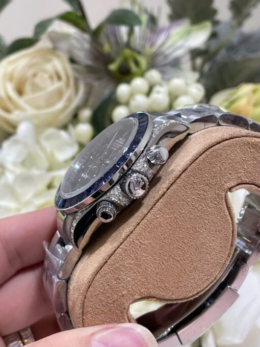 Rolex Daytona 126599TSA Luxury Fake Watches 18K Gold Wrapped + Synthetic Blue Sapphire Custom 40mm - Image 8