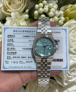 Rolex Land-Dweller 127286TBR Replica Watches 18K Gold Wrapped + Moissanite Diamonds Baguette 40mm