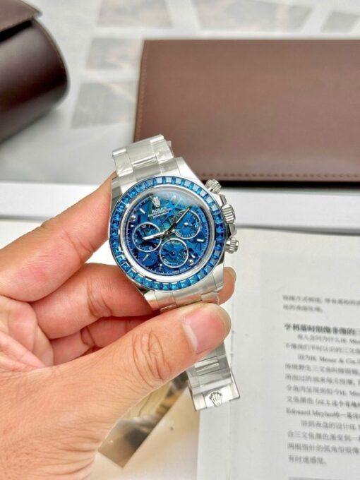 Rolex Daytona Arolla Challenge Blue Luxury Imitation Watches Dial Skeleton 40mm - Image 3