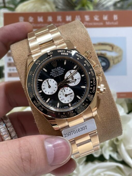 Rolex Daytona Le Mans 100th Year 126528LN Knock Off Watches 18K Gold Wrapped Custom 40mm - Image 5
