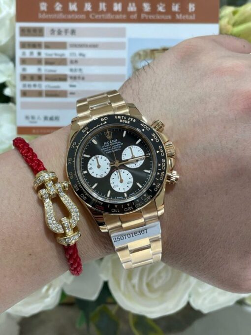 Rolex Daytona Le Mans 100th Year 126528LN Knock Off Watches 18K Gold Wrapped Custom 40mm - Image 6