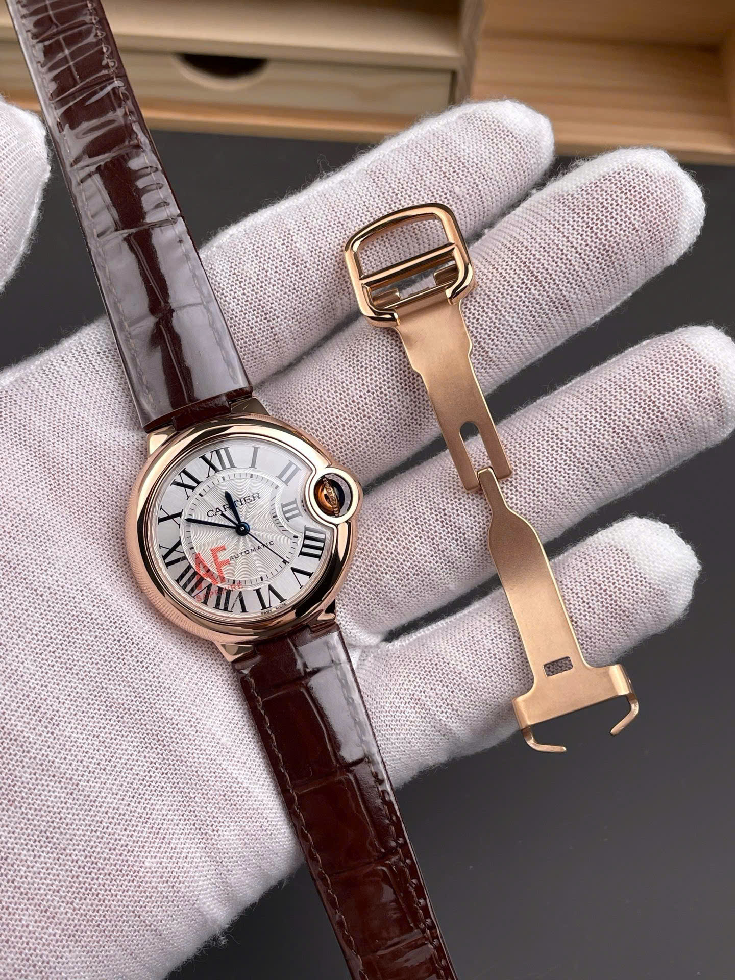 Cartier Good Imitation Watches Ballon Bleu De WJBB0040 Women’s Brown Leather Strap AF Factory 33mm