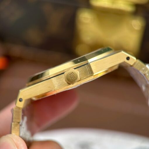 Audemars Piguet Copies Watches Royal Oak Openworked Yellow 15407 Skeleton Dial THB Factory 41mm - Image 12