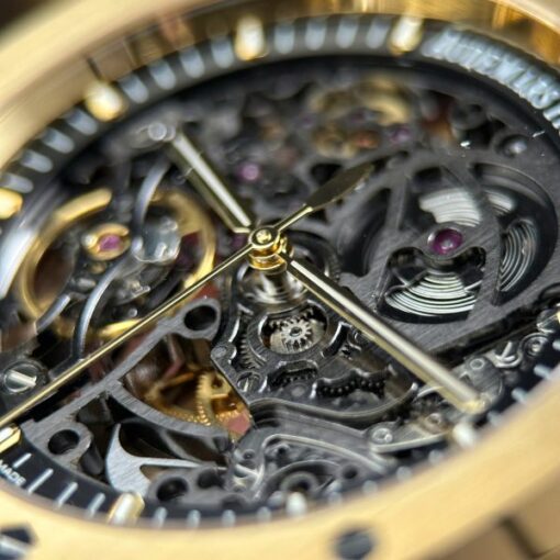 Audemars Piguet Copies Watches Royal Oak Openworked Yellow 15407 Skeleton Dial THB Factory 41mm - Image 11