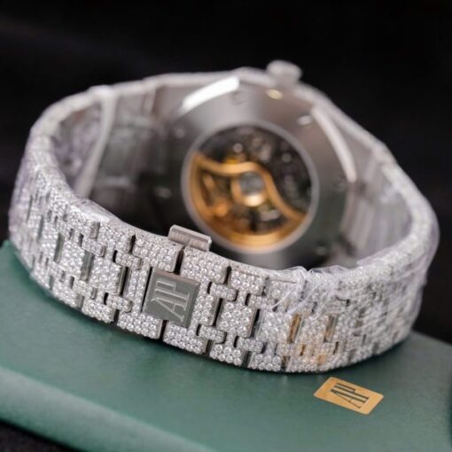 Audemars Piguet Royal Oak 15407 Custom Full Moissanite Diamonds Hong Kong 41mm - Image 11
